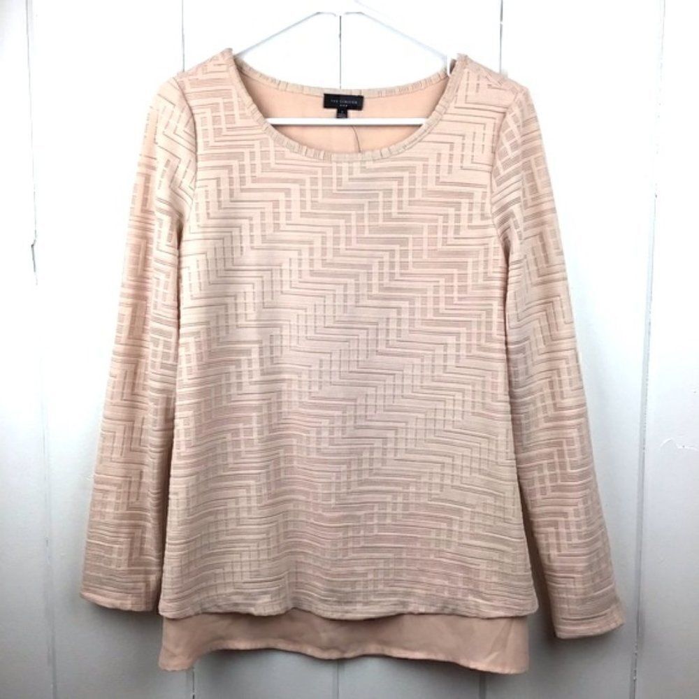 The Limited Peach Top, NWT Layered Shirt, Steps Design, Size Small